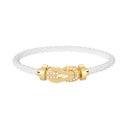 [Luna Brilliance]CHANCE LARGE 8 FIGURE BUCKLE HALF DIAMOND BRACELET GOLD