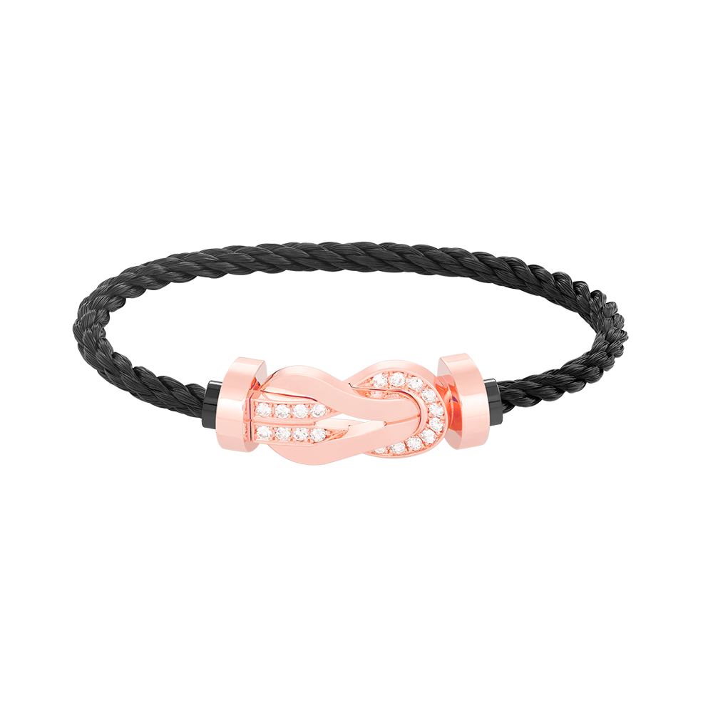 [Luna Brilliance]CHANCE LARGE 8 FIGURE BUCKLE HALF DIAMOND BRACELET ROSE GOLD