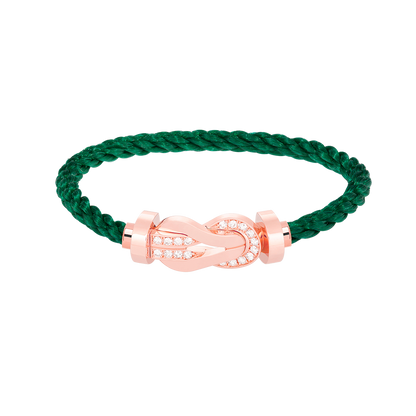 [Luna Brilliance]CHANCE LARGE 8 FIGURE BUCKLE HALF DIAMOND BRACELET ROSE GOLD