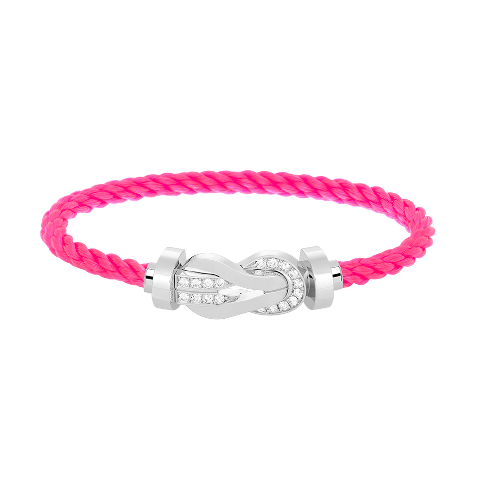 [Luna Brilliance]CHANCE LARGE 8 FIGURE BUCKLE HALF DIAMOND BRACELET SILVER