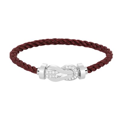 [Luna Brilliance]CHANCE LARGE 8 FIGURE BUCKLE HALF DIAMOND BRACELET SILVER