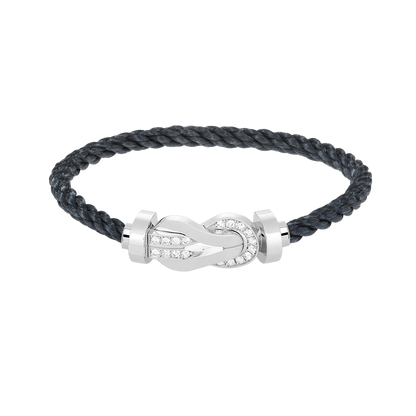 [Luna Brilliance]CHANCE LARGE 8 FIGURE BUCKLE HALF DIAMOND BRACELET SILVER