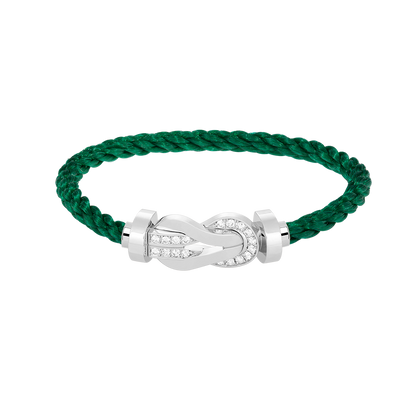 [Luna Brilliance]CHANCE LARGE 8 FIGURE BUCKLE HALF DIAMOND BRACELET SILVER