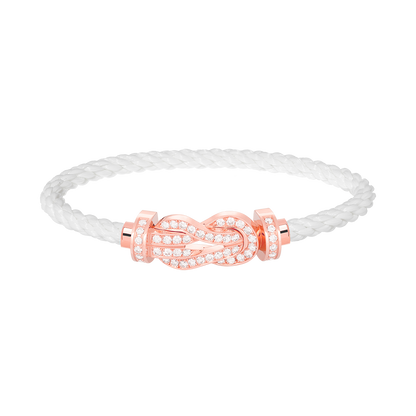 [Luna Brilliance]CHANCE LARGE 8 FIGURE BUCKLE FULL DIAMOND BRACELET ROSE GOLD