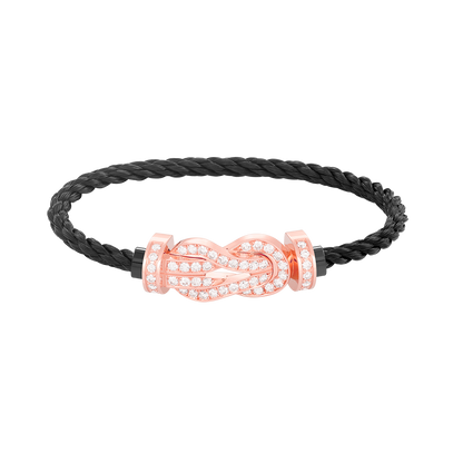 [Luna Brilliance]CHANCE LARGE 8 FIGURE BUCKLE FULL DIAMOND BRACELET ROSE GOLD