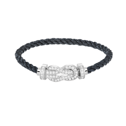[Luna Brilliance]CHANCE LARGE 8 FIGURE BUCKLE FULL DIAMOND BRACELET SILVER