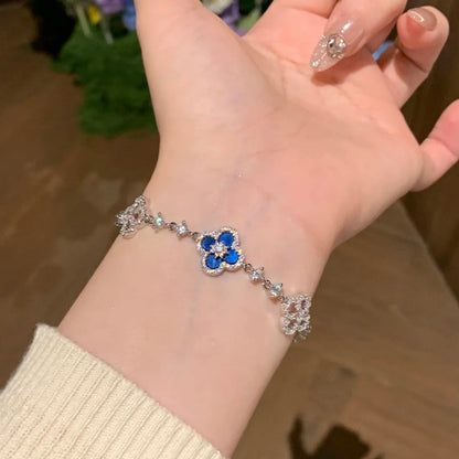 [Luna Brilliance]CLOVER 5 MOTIF PINK BLUE RED WHITE BRACELET