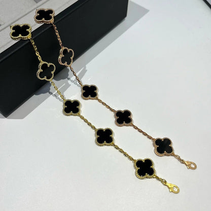 [Luna Brilliance] CLOVER 5 MOTIF ONYXS BRACELET COLLECTION
