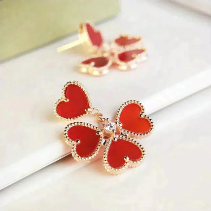 [Luna Brilliance]SWEET CLOVER CARNELIAN EARRINGS