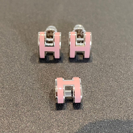 [Luna Brilliance]MINI POP H SILVER EARRINGS PINK