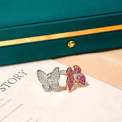 [Luna Brilliance]TWIN BUTTERFLY DIAMOND RING