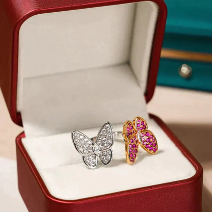 [Luna Brilliance]TWIN BUTTERFLY DIAMOND RING