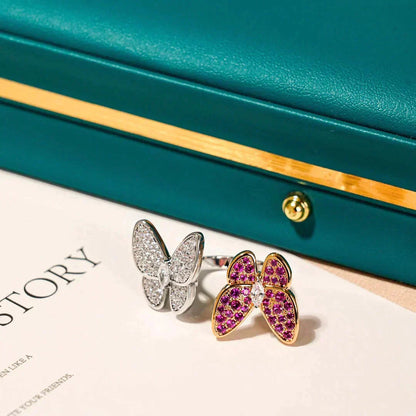 [Luna Brilliance]TWIN BUTTERFLY DIAMOND RING