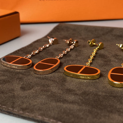 [Luna Brilliance]CHAINE VERSO BLACK CERAMIC EARRINGS