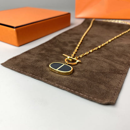 [Luna Brilliance]CHAINE VERSO BLACK CERAMIC NECKLACE