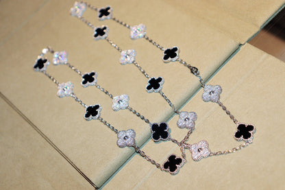 [Luna Brilliance]CLOVER 20 MOTIFS ONYX DIAMOND SILVER