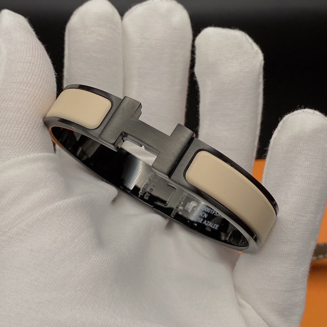[Luna Brilliance]H BRACELET 12MM BLACK BEIGE CERAMIC