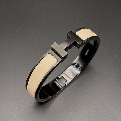 [Luna Brilliance]H BRACELET 12MM BLACK BEIGE CERAMIC