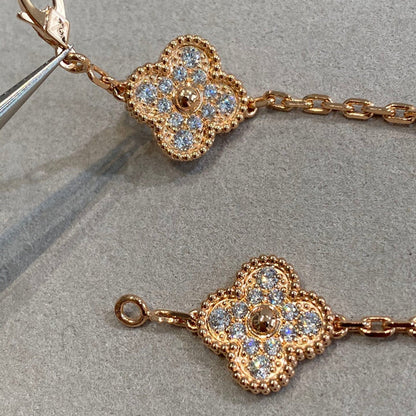 [Luna Brilliance] CLOVER 5 MOTIF FULL DIAMOND BRACELET COLLECTION