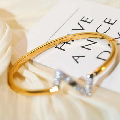[Luna Brilliance]VOLTE UPSITE DOWN GOLD DIAMOND BRACELET