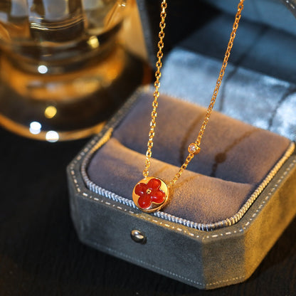 [Luna Brilliance]SUN PEDANT PINK GOLD 1 DIAMOND NECKLACE