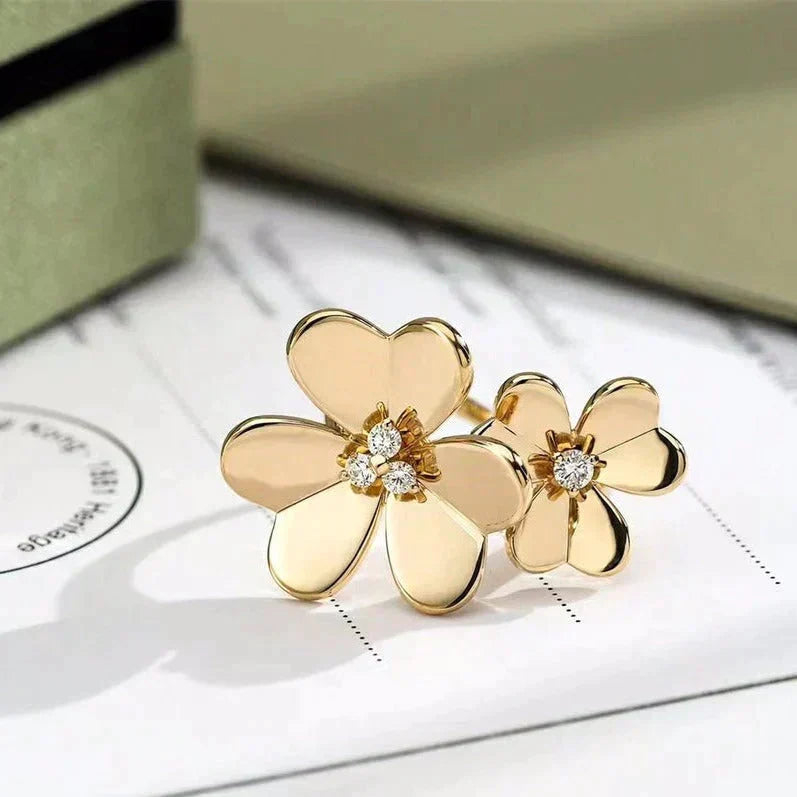 [Luna Brilliance]CLOVER COMOS GOLD DIAMOND RING