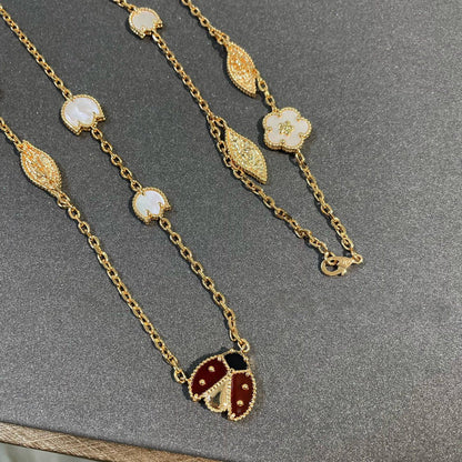 [Luna Brilliance]LUCKY SPRING 15 MOTIFS GOLD NECKLACE