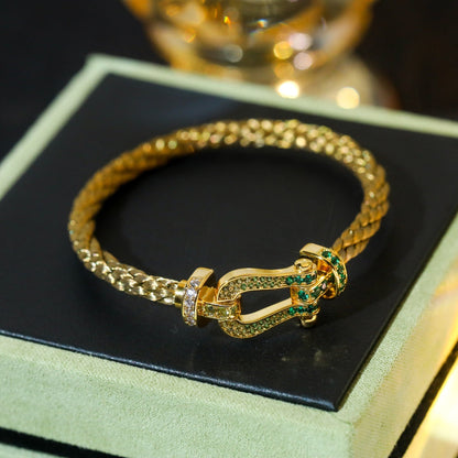 [Luna Brilliance]FORCE 10 GOLD GREEN DIAMOND PAVED