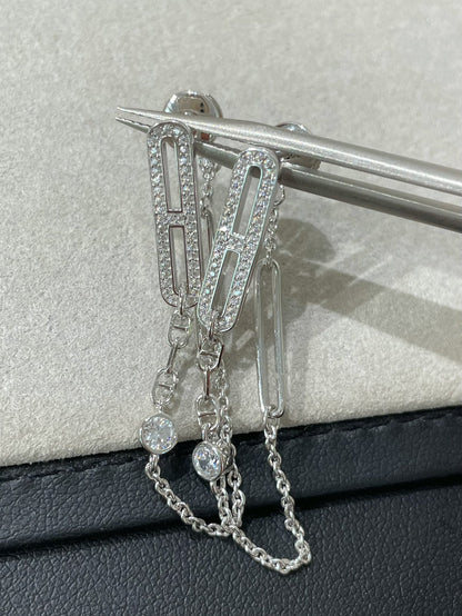 [Luna Brilliance]CHAINE CHAOS DIAMOND DROP EARRINGS