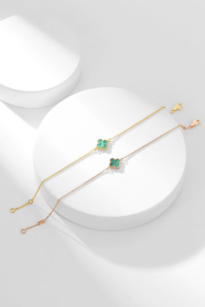 [Luna Brilliance]CLOVER BRACELET MALACHITE 1 MOTIF