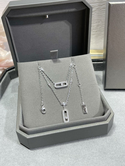 [Luna Brilliance]MOVE 2 ROW DIAMOND NECKLACE