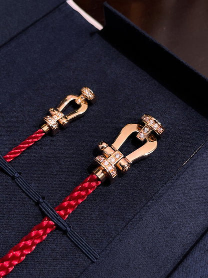 [Luna Brilliance]FORCE 10 HALF DIAMOND PINK GOLD RED CORDERI LARGE AND MEDIUM MODEL