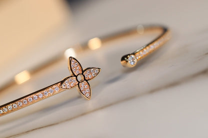 [Luna Brilliance]IDYLLE GOLD OPEN BRACELET DIAMOND PAVED