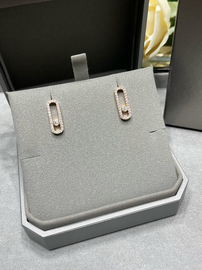 [Luna Brilliance]MOVE UNO STUD DIAMOND PAVED EARRINGS