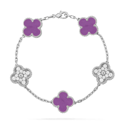 [Luna Brilliance] CLOVER 5 MOTIF VIOLET BRACELET COLLECTION
