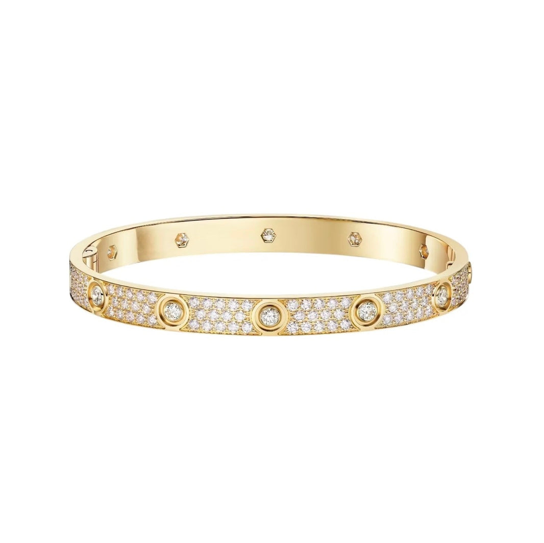[Luna Brilliance] LOVE BRACELET 6.1MM DIAMOND-PAVED 10 BIG DIAMONDS