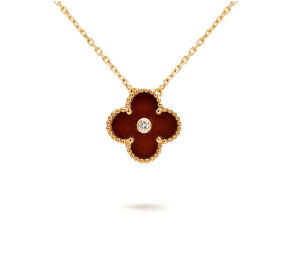 [Luna Brilliance]CLOVER 15MM CHRISTMAS LIMITED EDITION SINGLE FLOWER NECKLACE