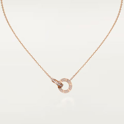 [Luna Brilliance] LOVE  FULL DIAMOND PENDANT NECKLACE