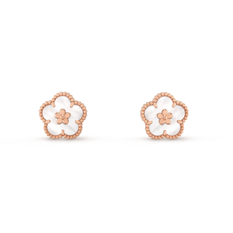 [Luna Brilliance]LUCKY PINK GOLD WHITE MOP EARRINGS