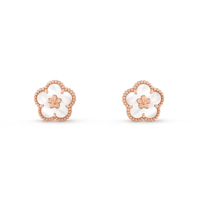 [Luna Brilliance]LUCKY PINK GOLD WHITE MOP EARRINGS