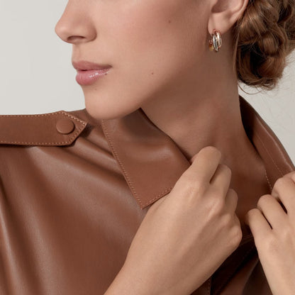 [Luna Brilliance] TRINITY ON DIAMOND CLASSIC EARRINGS