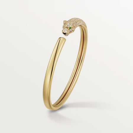 [Luna Brilliance] PANTHERE HALF DIAMOND OPEN BRACELET