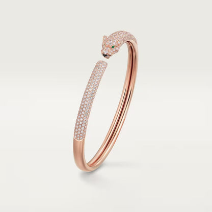 [Luna Brilliance] PANTHERE FULL DIAMOND OPEN BRACELET