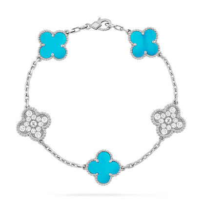 [Luna Brilliance] CLOVER 5 MOTIF TURQUOISE BRACELET COLLECTION