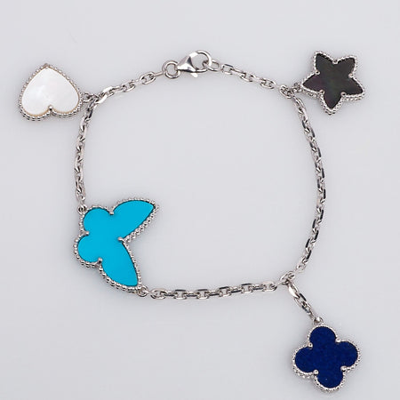 [Luna Brilliance]LUCKY SPRING SILVER BRACELET 4 MOTIF