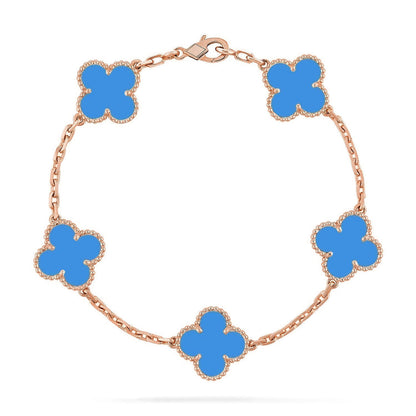 [Luna Brilliance] CLOVER 5 MOTIF BLUE AGATE BRACELET COLLECTION