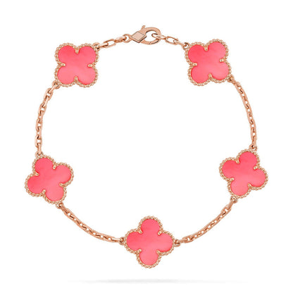 [Luna Brilliance] CLOVER 5 MOTIFS  PINK MOP BRACELET COLLECTION