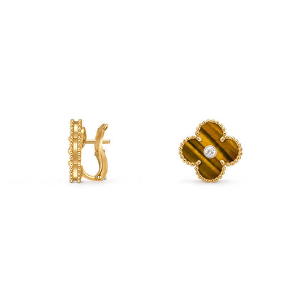 [Luna Brilliance]CLOVER 15MM MOP DIAMOND EARRINGS COLLECTION