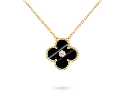 [Luna Brilliance]CLOVER 15MM DIAMOND SINGLE FLOWER NECKLACE COLLECTION