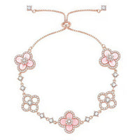 [Luna Brilliance]CLOVER 5 MOTIF PINK BLUE RED WHITE BRACELET